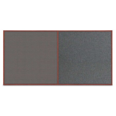 United Visual Products Enclosed Corkboard, 3 Door, 96"x48", 4" Fra, UV3413-SATIN-MEDGRY UV3413-SATIN-MEDGRY